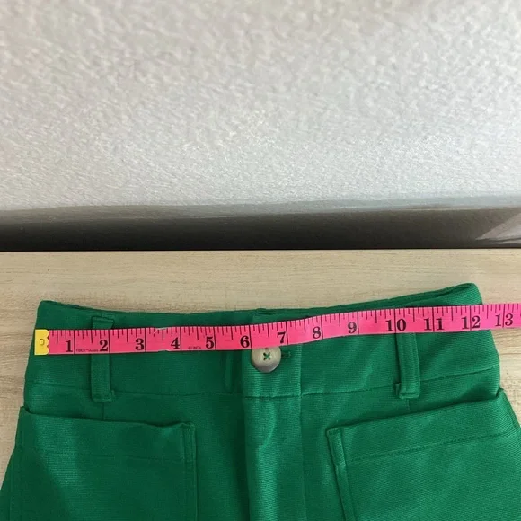 Anthropologie Maeve Colette Cropped Wide Leg Pants Kelly Green Knit Edition 25 - Picture 9 of 10